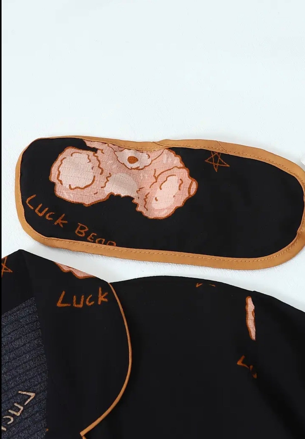 7 pezzi di pigiami da donna con stampa orso e pieghe a bolle