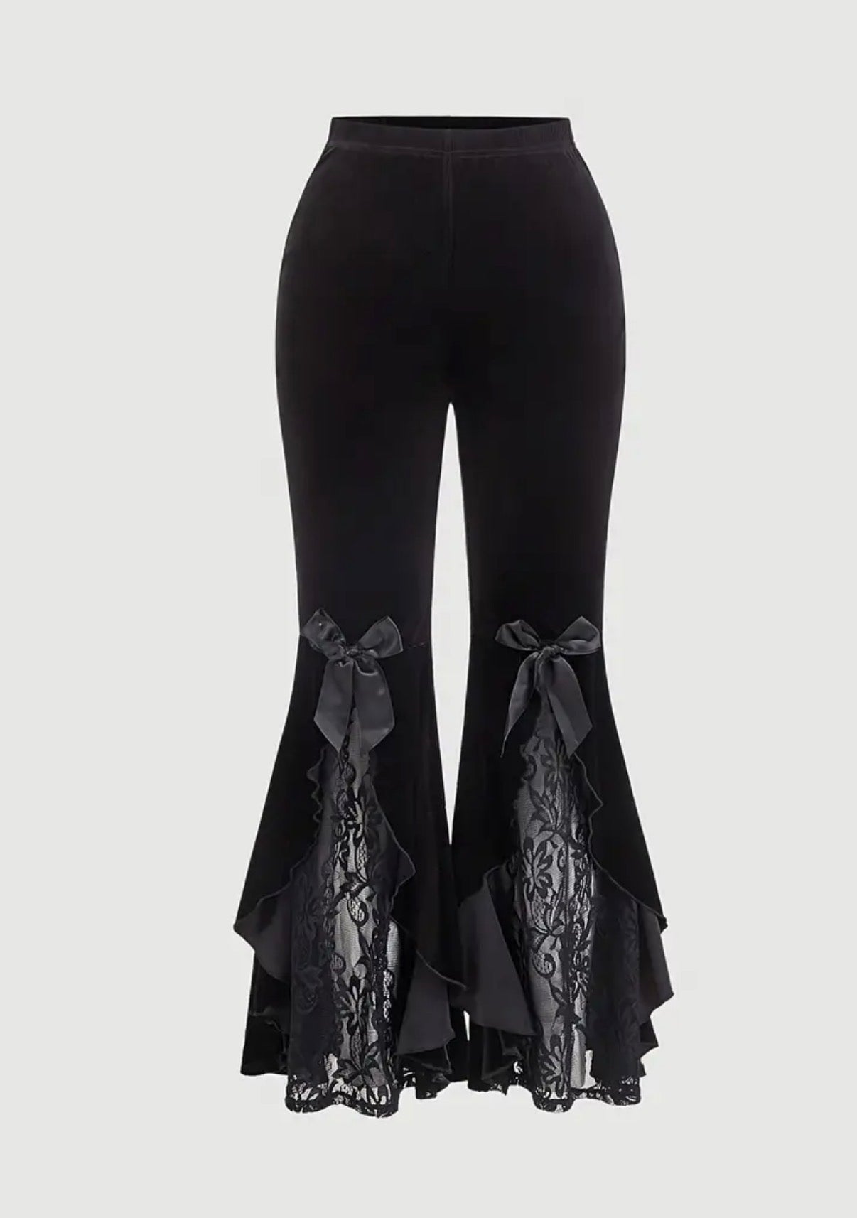 Pantaloni Eleganti in Pizzo Patchwork Taglie Forti