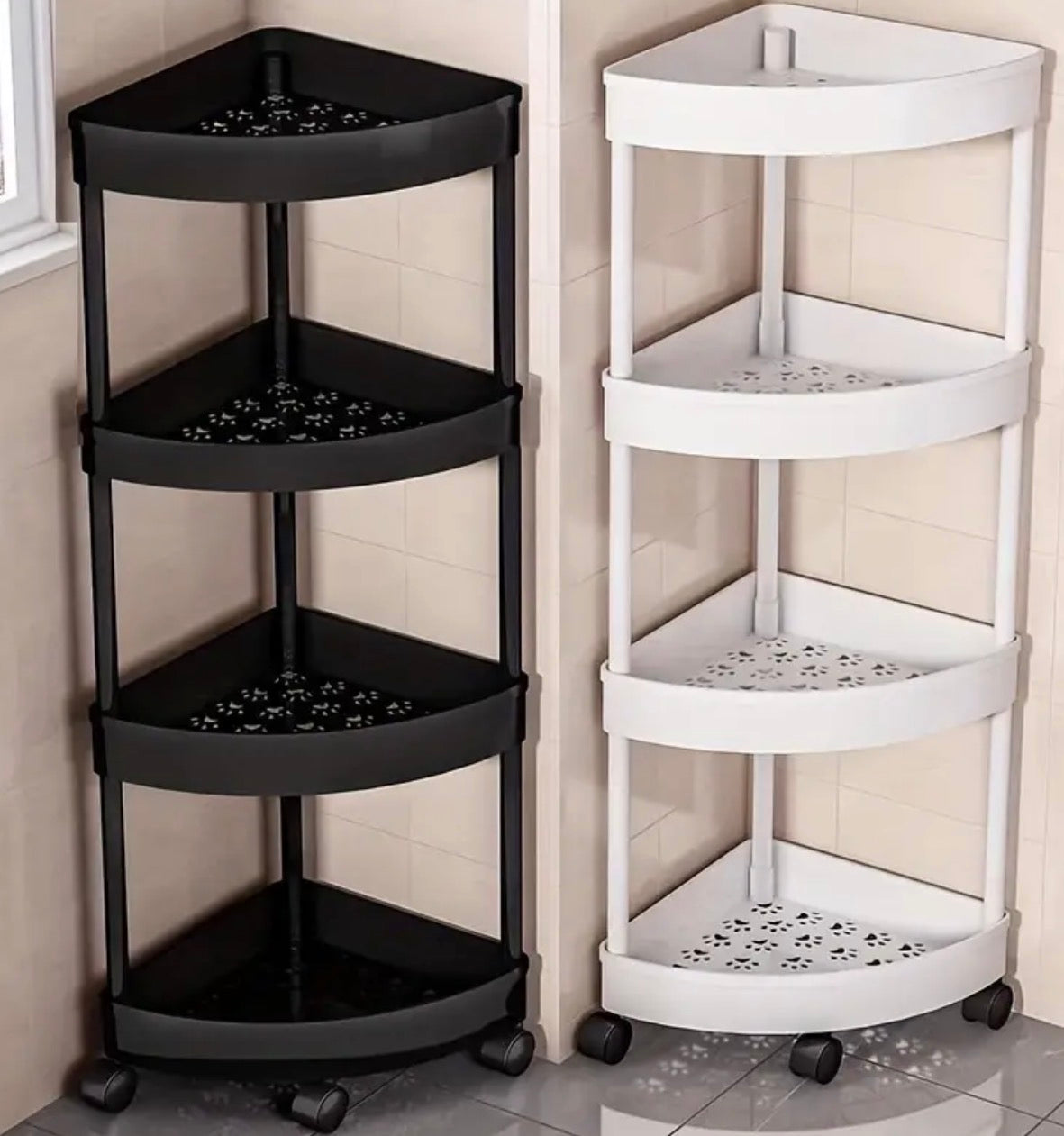 Carrello portaoggetti a quattro livelli con ruote