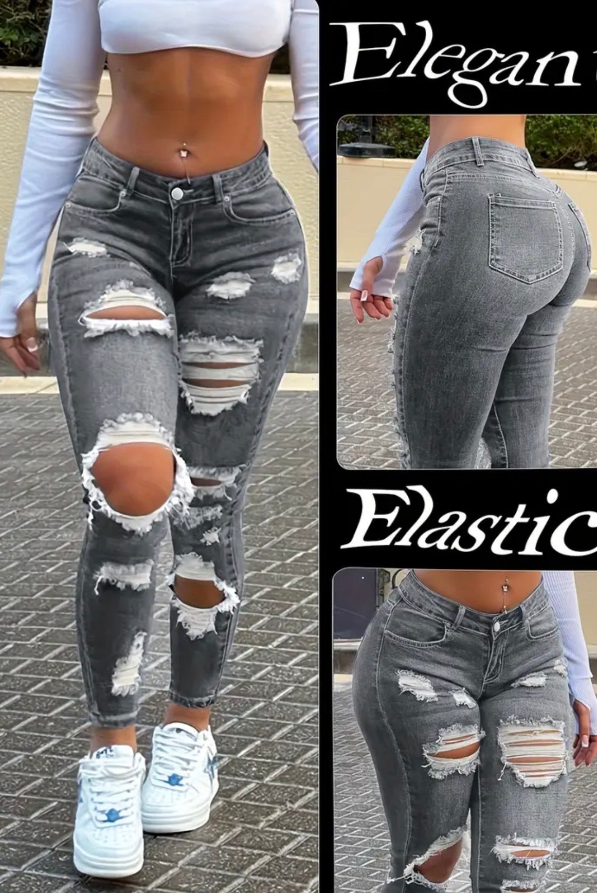 Jeans skinny da donna Y2K Streetwear