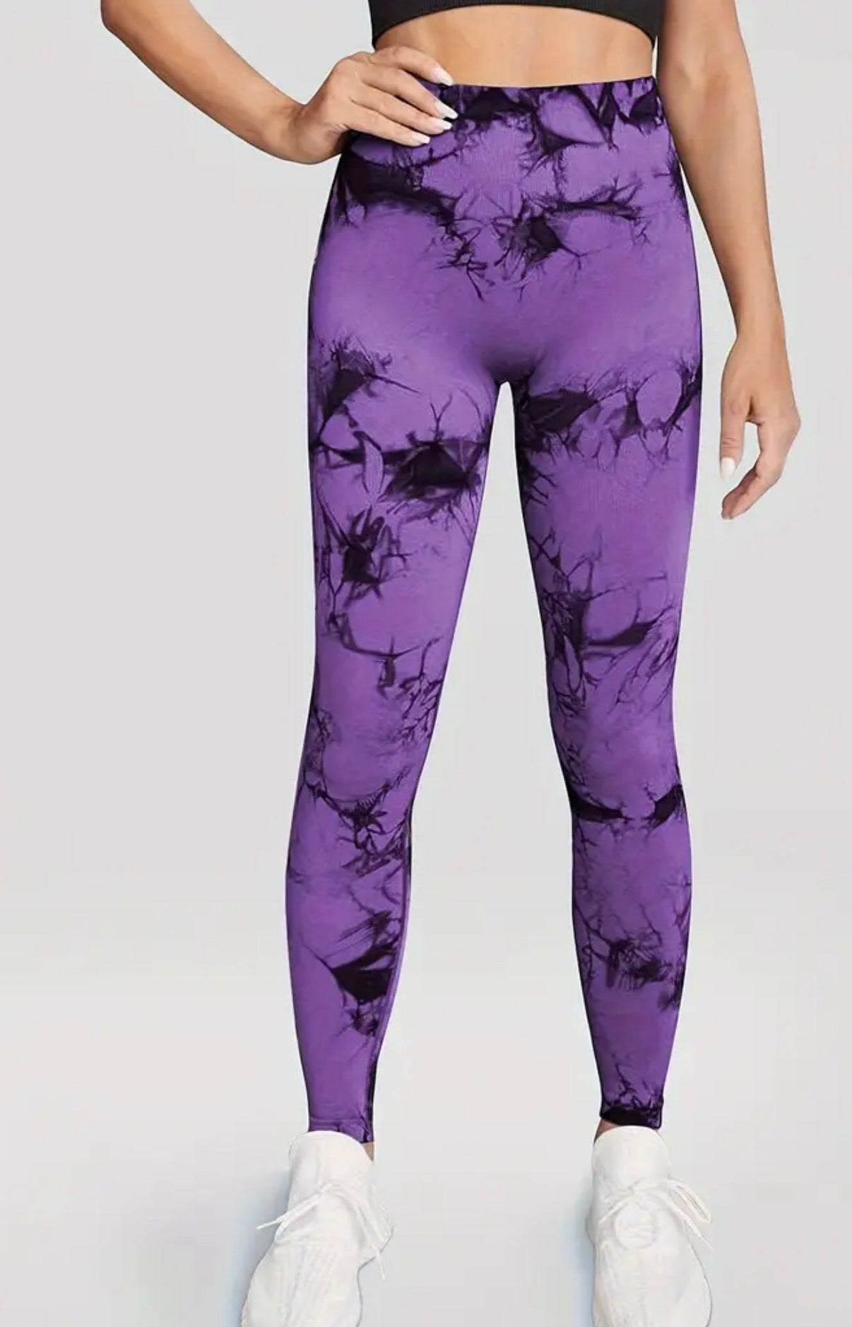 4pz Leggings da Yoga a Vita Alta Tie-Dye per Donne
