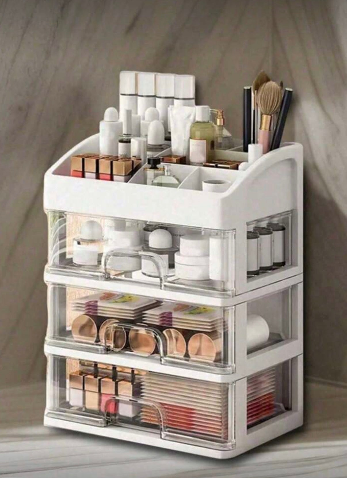 Portapennelli per trucco in acrilico trasparente