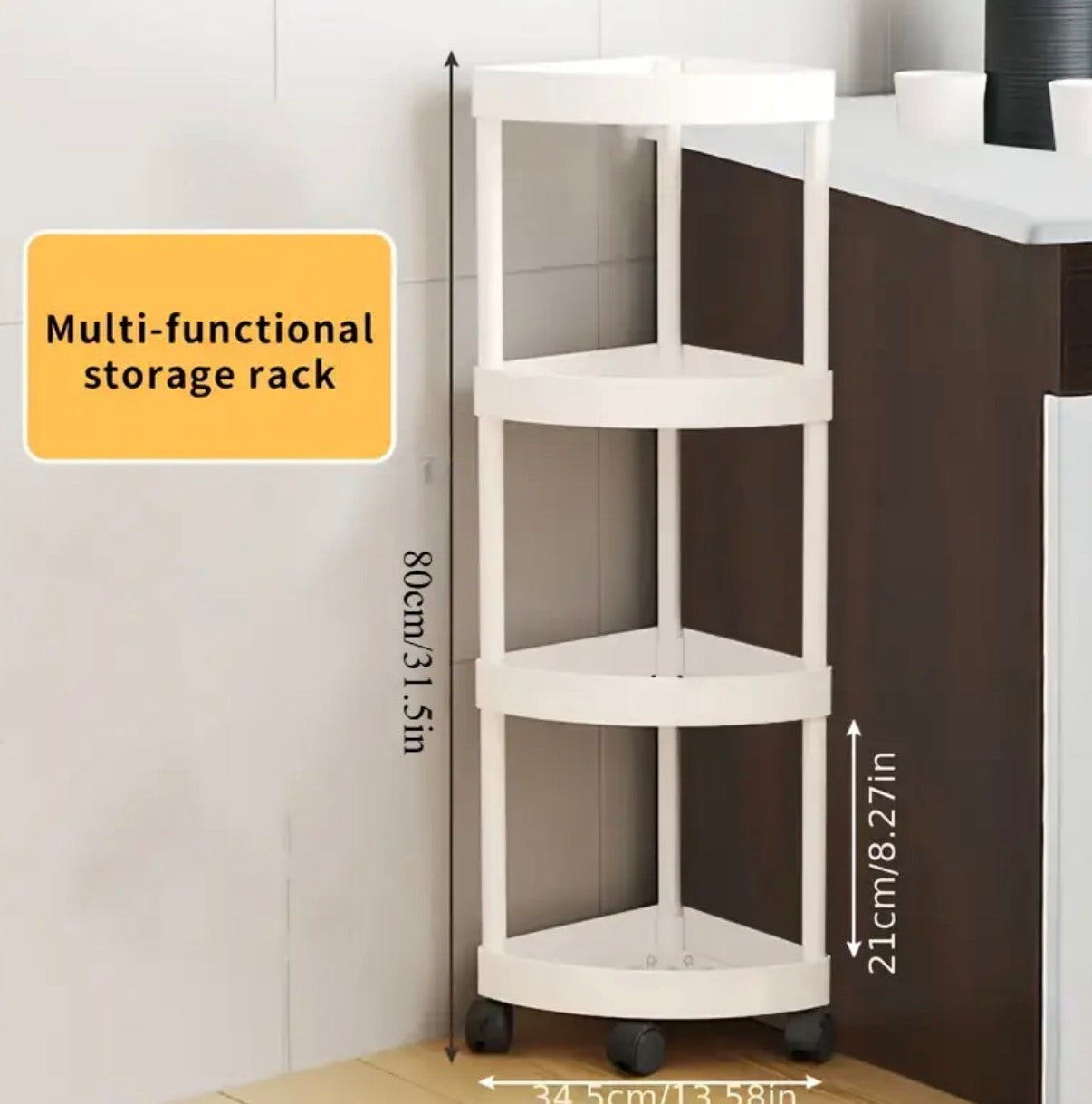 Carrello portaoggetti a quattro livelli con ruote