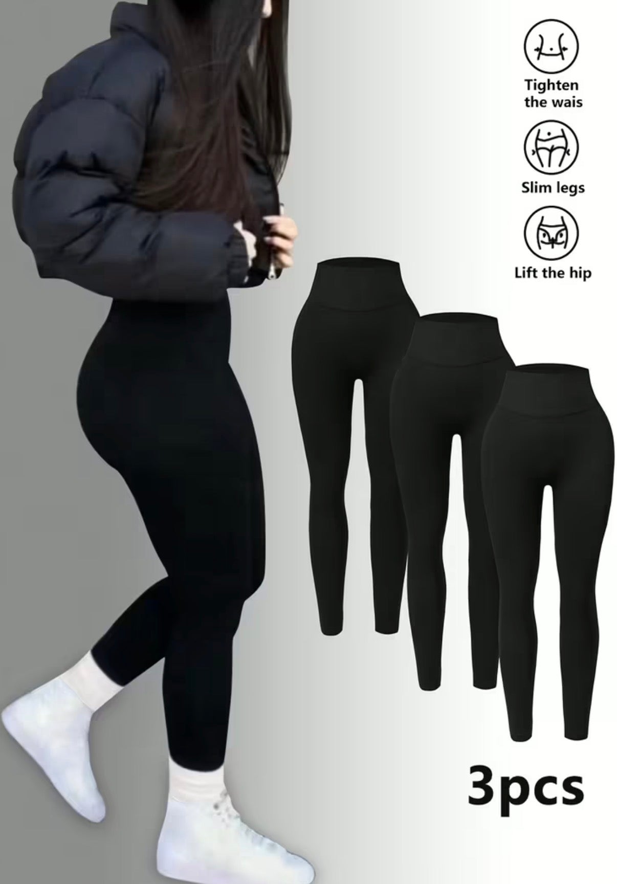 3pz Leggings da Yoga a Vita Alta da Donna - Elasticizzati