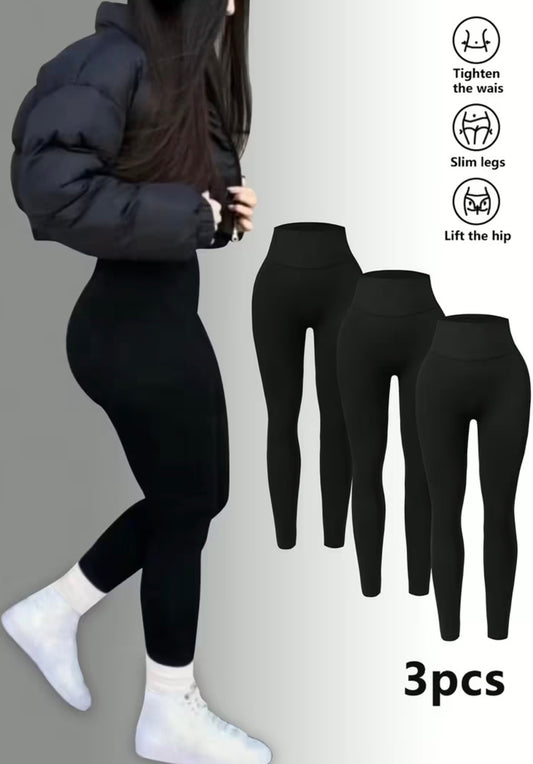 3pz Leggings da Yoga a Vita Alta da Donna - Elasticizzati