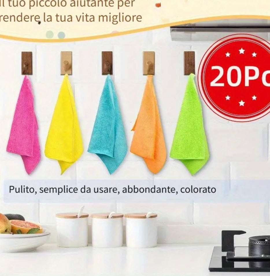 Set da 10, 20 e 30 Strofinacci in Microfibra – Assorbenti, Resistenti e Multiuso