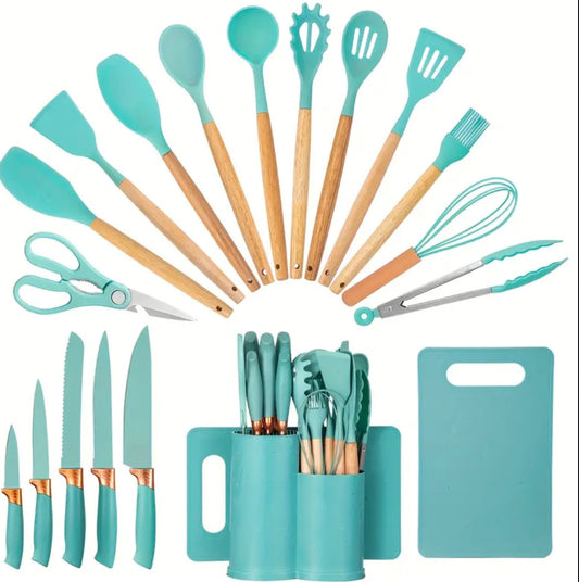 Set da 19 Pezzi in Silicone Azzurro