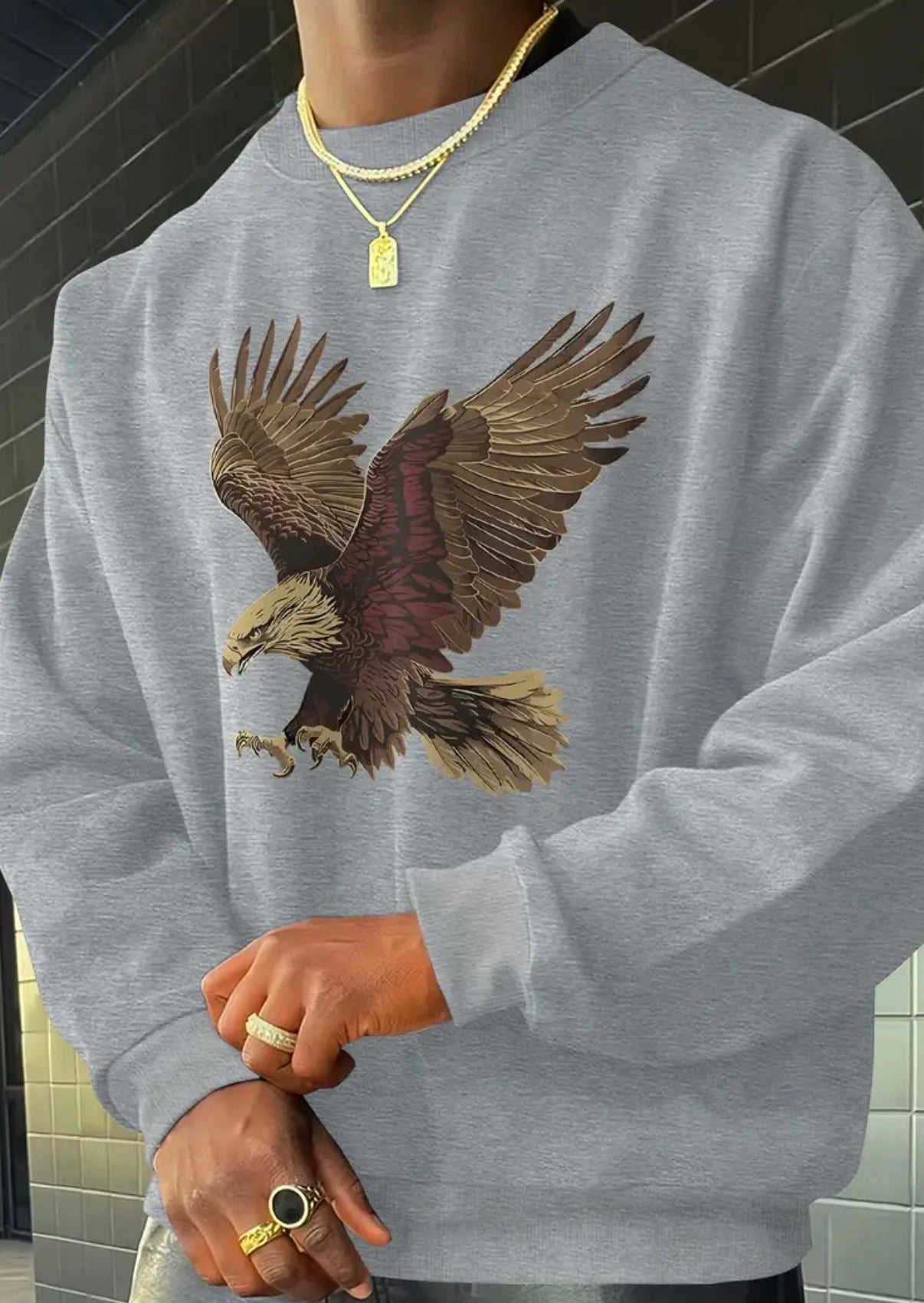 Maglione Uomo con Aquila - Felpa