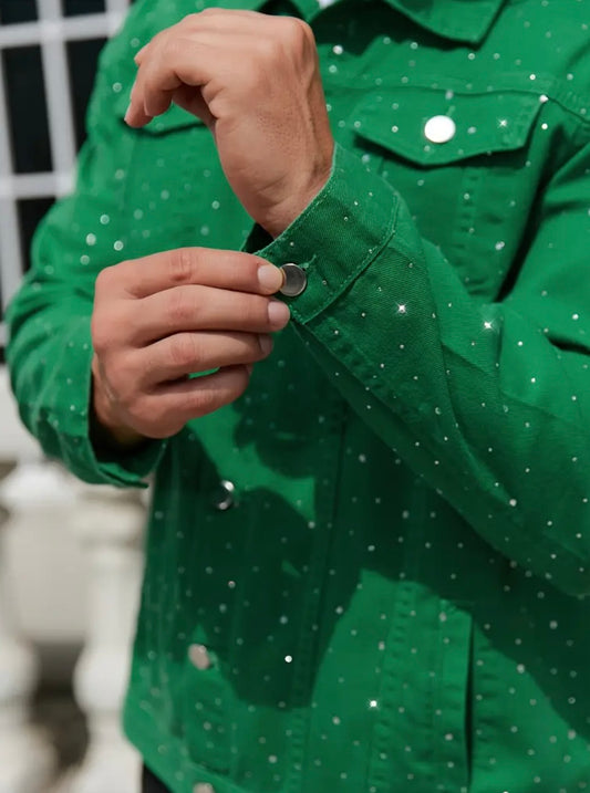 Giacca in Denim verde