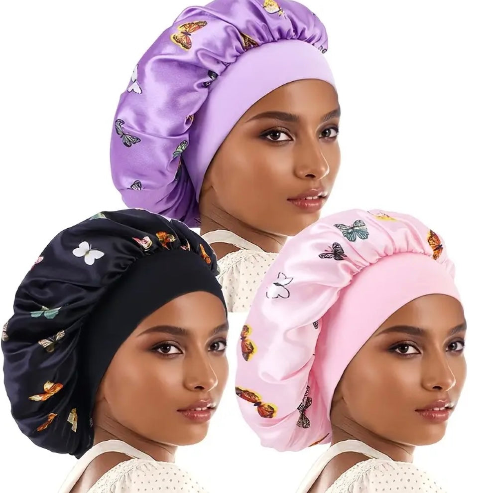 Set 3 Bonnet con Stampa Floreale