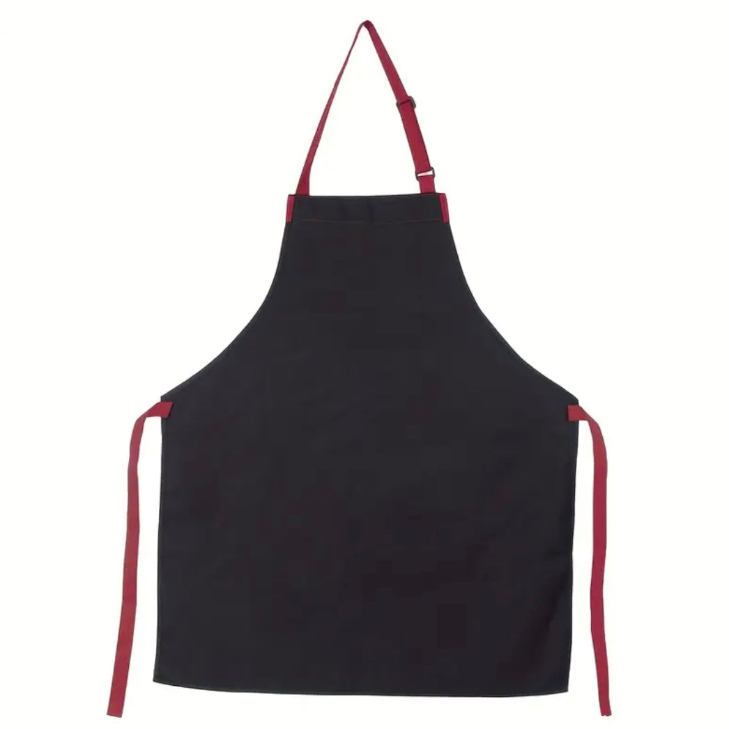 4 Pz Grembiuli da Chef Eleganti Nero & Rosso - Poliestere Resistente