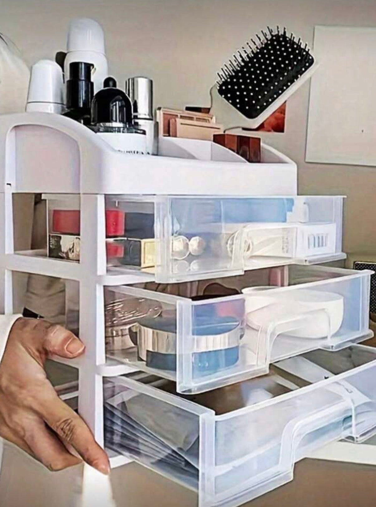 Portapennelli per trucco in acrilico trasparente