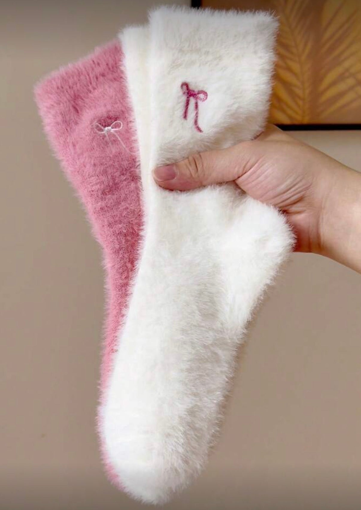 2/4 paia di calzini da donna con fiocco e cuore