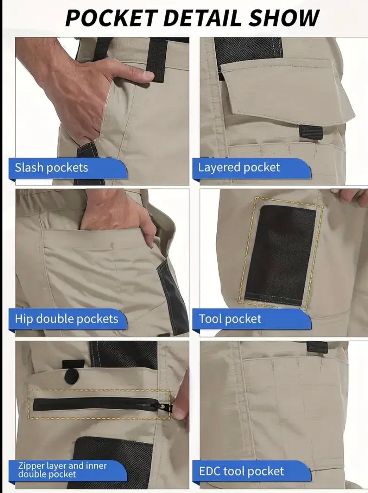 Pantaloni tattici da uomo - Resistente, resistente alle lacrime, design multi-tasca per attività all'aperto