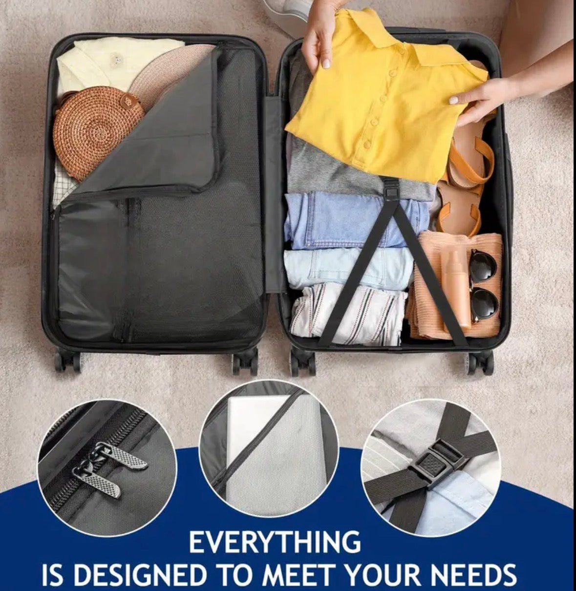5 pezzi Set di bagagli leggeri con ruote a gomiti, valigia da viaggio in ABS (12/16/20/24/28 pollici) - Viaggi e lavoro