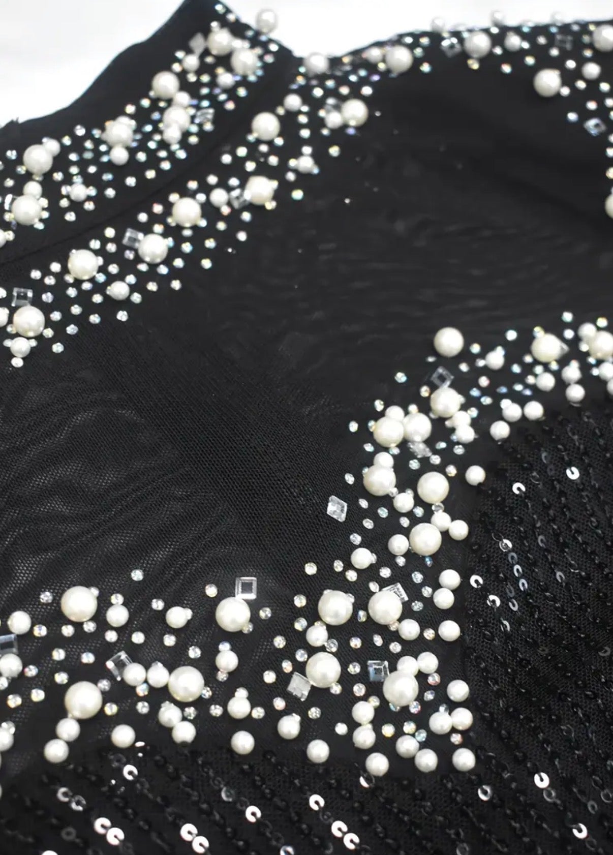 Paillettes e Spacco alla Coscia Donna con Gonna