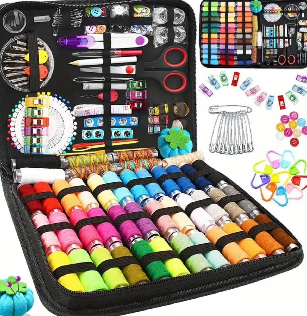 Kit da Cucito Deluxe 100 Pezzi – 30 Colori di Filo Vivaci per Ogni Tuo Progetto