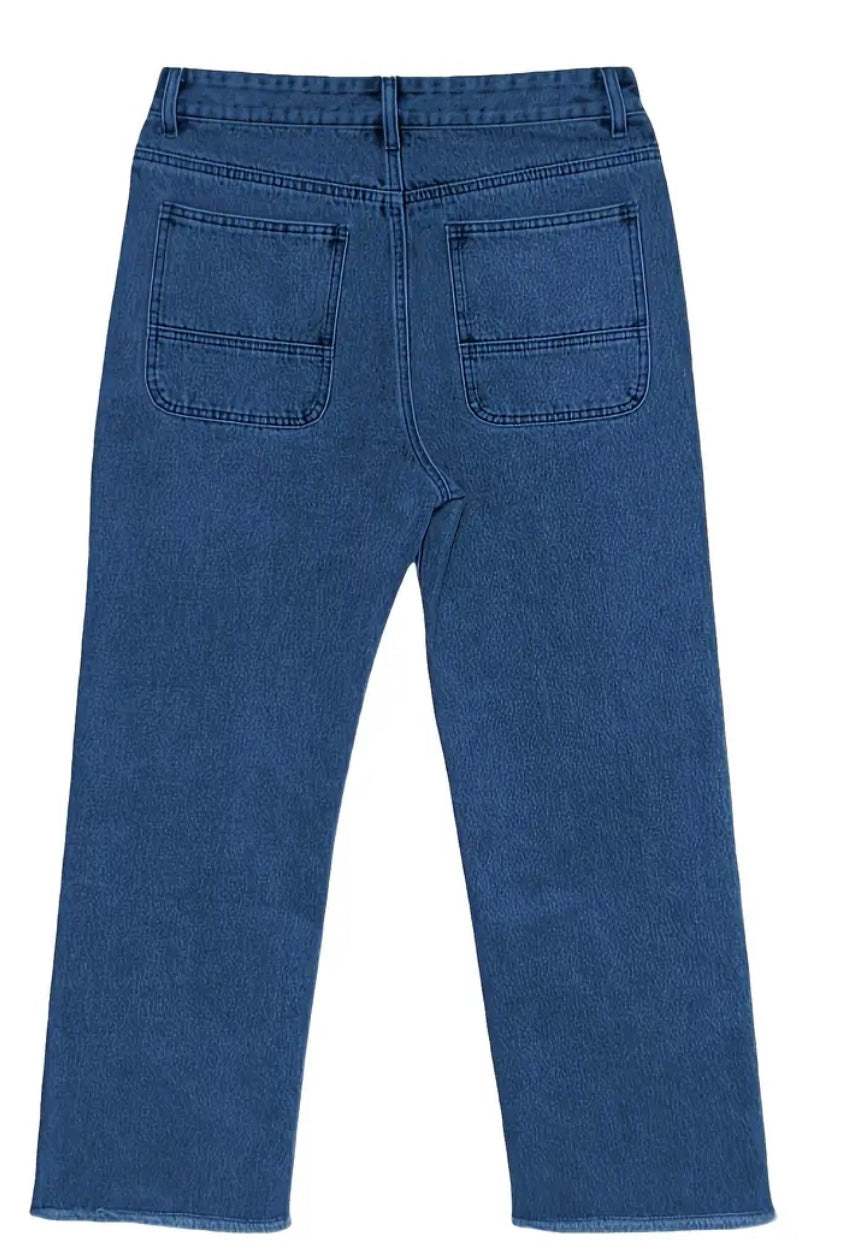 Jeans da Uomo Retrò Lavati con Orlo Grezzo