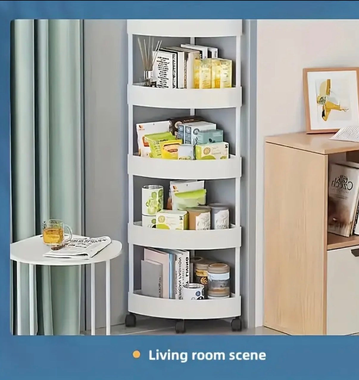 Carrello portaoggetti a quattro livelli con ruote