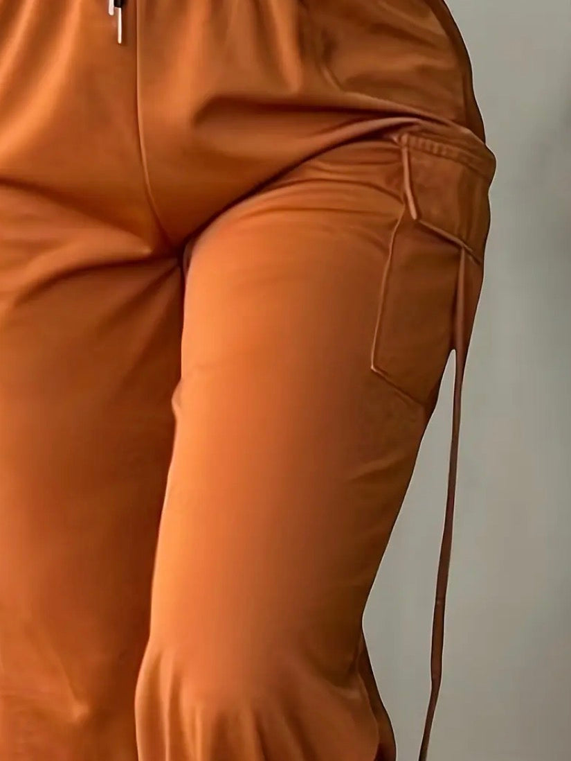 Pantaloni cargo casual da donna con cintura regolabile - Vestibilità dritta e rilassata